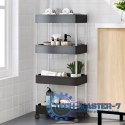 Plastikowy regał łazienkowy z 4 półkami kółka czarny ModernHome ModernHome