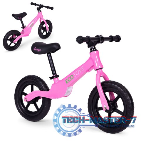 Rowerek rower biegowy dla dzieci jeździk koła EVA ECOTOYS różowy ECOTOYS
