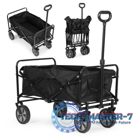 Wózek transportowy składany duży wózek ogrodowy plażowy czarny ModernHome ModernHome