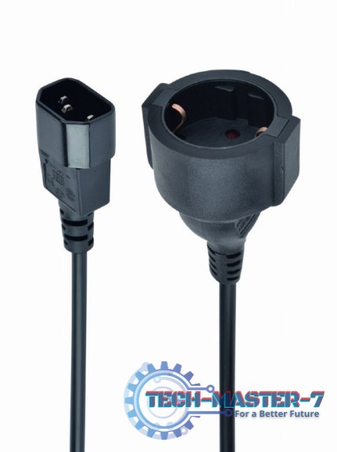 Adapter zasilania IEC320 C14->SCHUKO(F) 15 cm