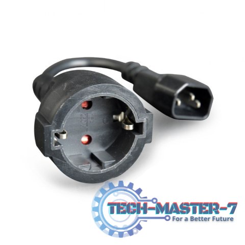 Adapter zasilania IEC320 C14->SCHUKO(F) 15 cm Adapter zasilania IEC320 C14->SCHUKO(F) 15 cm