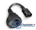 Adapter zasilania IEC320 C14->SCHUKO(F) 15 cm