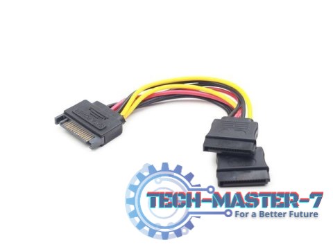 KABEL SATA (M)->SATA(F)X2 15CM
