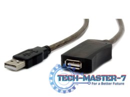 Przedłużacz USB 2.0 typu AM-AF 5m aktywny czarny