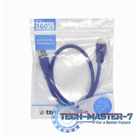 Kabel USB 3.0-Micro 0,5 m. niebieski Kabel USB 3.0-Micro 0,5 m. niebieski