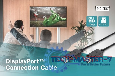 Kabel połączeniowy DisplayPort z zatrzaskami 1080p 60Hz FHD Typ DP/DP M/M 10m Czarny Kabel połączeniowy DisplayPort z zatrzaskami 1080p 60Hz FHD Typ DP/DP M/M 10m Czarny