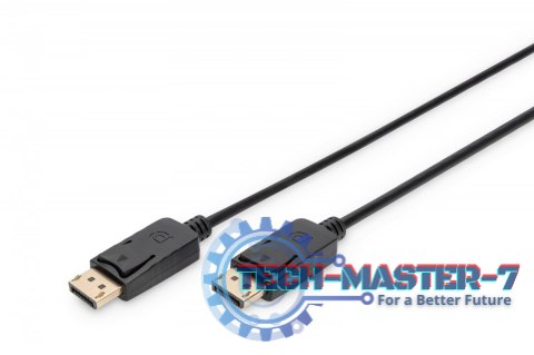 Kabel połączeniowy DisplayPort z zatrzaskami 4K 60Hz UHD Typ DP/DP M/M czarny 3m