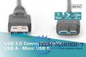 Kabel połączeniowy USB 3.1 Gen.1 SuperSpeed 5Gbps Typ USB A/microUSB B M/M czarny 0,25m