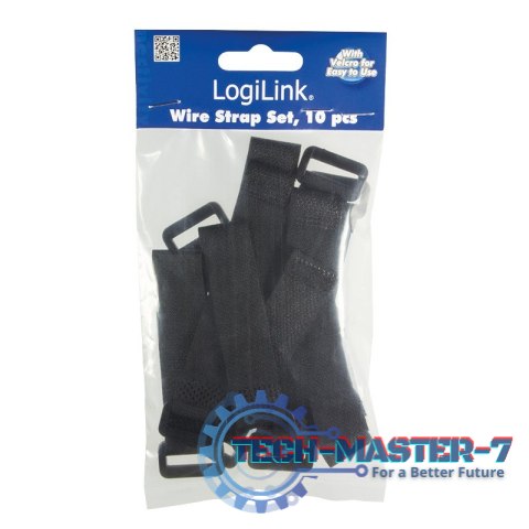 Organizator kabli, rzep, 15cm, 10szt. czarny Organizator kabli, rzep, 15cm, 10szt. czarny