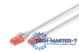 Patch cord U/UTP kat.6 PVC 0,5m szary
