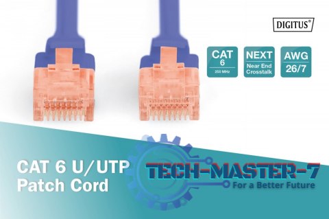 Patch cord U/UTP kat.6 PVC 3m Niebieski Patch cord U/UTP kat.6 PVC 3m Niebieski