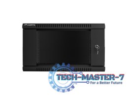 Szafa instalacyjna wisząca 19'' 6U 600X450mm czarna (drzwi szklane)
