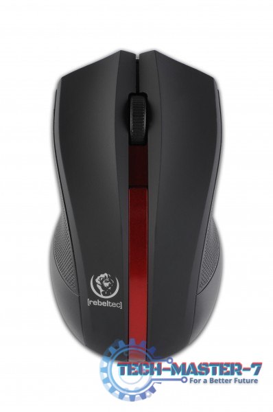 Bezprzewodowa mysz optyczna, GALAXY Black/red, powierzchnia gumowana Bezprzewodowa mysz optyczna, GALAXY Black/red, powierzchnia gumowana