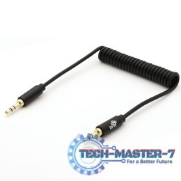 Kabel 3,5mm Mini Jack - 3,5mm Mini Jack M/M 1m spiralny