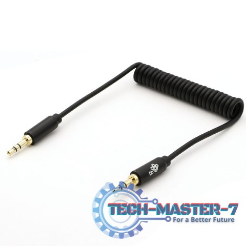 Kabel 3,5mm Mini Jack - 3,5mm Mini Jack M/M 1m spiralny Kabel 3,5mm Mini Jack - 3,5mm Mini Jack M/M 1m spiralny