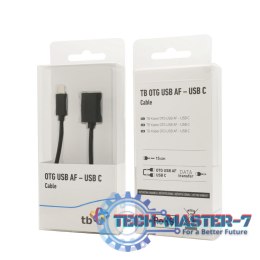 Kabel OTG USB AF - USB C 15cm czarny