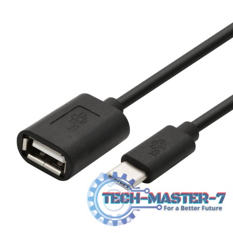 Kabel OTG USB AF - USB C 15cm czarny Kabel OTG USB AF - USB C 15cm czarny