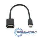 Kabel OTG USB AF - USB C 15cm czarny
