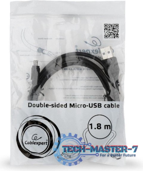 Kabel USB -> Micro USB dwustronne 1.8m Kabel USB -> Micro USB dwustronne 1.8m