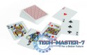 Karty Poker 100% Plastik PK2. Talia czerwona, index w 2 rogach