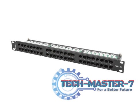Patch Panel 48 Port 1U Kat.6 czarny