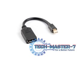 Adapter mini Displayport (M) -> DisplayPort (F) na kablu 10cm czarny