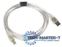 Kabel USB 2.0 AM-BM 3M Ferryt przezroczysty