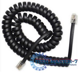 Kabel spiralny tel RJ10/4P4C/2m/Czarny