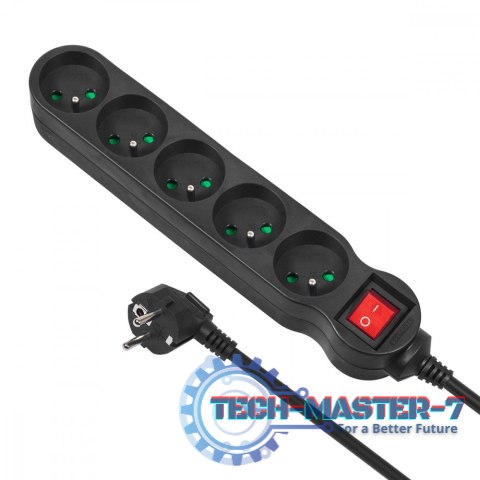 Listwa zasilająca 5g 1,4m MCE183 2300W Czarna Listwa zasilająca 5g 1,4m MCE183 2300W Czarna
