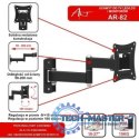 Uchwyt do TV LCD/LED 10-27" 15KG AR-82 regulacja pion/poziom 28cm
