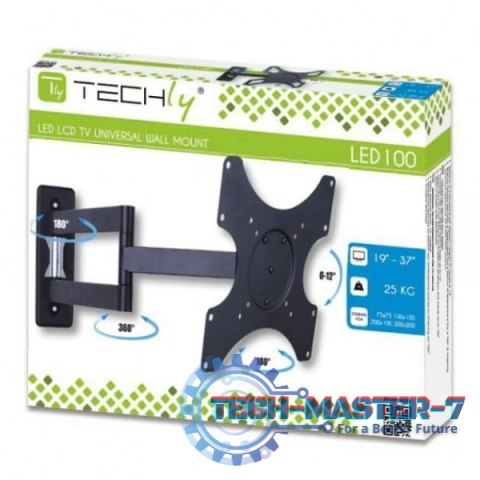 Uchwyt ścienny LCD/LED 19-37cali podwójne ramię, 25kg, czarny Uchwyt ścienny LCD/LED 19-37cali podwójne ramię, 25kg, czarny
