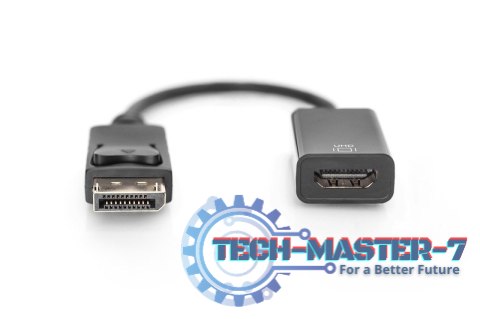 Kabel adapter DisplayPort z zatrzaskiem 1080p 60Hz FHD Typ DP/HDMI A M/Ż 0,2m Czarny Kabel adapter DisplayPort z zatrzaskiem 1080p 60Hz FHD Typ DP/HDMI A M/Ż 0,2m Czarny
