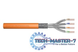 Kabel teleinformatyczny instalacyjny kat.7, S/FTP, Dca, drut, AWG 23/1, LSOH, 500m, pomarańczowy, szpula