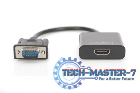 Konwerter/adapter audio-video VGA do HDMI, 1080p FHD, z audio 3.5mm MiniJack Konwerter/adapter audio-video VGA do HDMI, 1080p FHD, z audio 3.5mm MiniJack