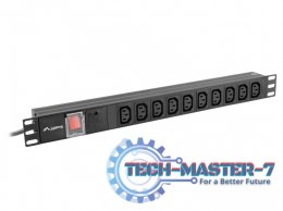 Listwa zasilająca Rack PDU 19 cali 1U 10A 10X IEC C13 2m C14 czarna