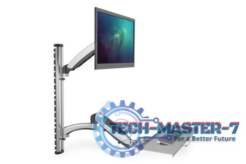 Ramię naścienne pojedyncze, 1xLCD + klawiatura, max. 27", max. 8kg, uchylno-obrotowe 360° (PIVOT) Ramię naścienne pojedyncze, 1xLCD + klawiatura, max. 27", max. 8kg, uchylno-obrotowe 360° (PIVOT)