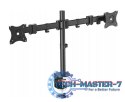 Stojak biurkowy podwójny z zaciskiem, 2xLCD, max. 27", max. obciążenie 8kg,uchylno-obrotowy 360°