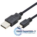 Kabel USB - Mini USB 1m. czarny