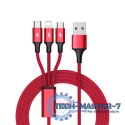 Kabel ładujący 3-in-1 USB - USB-C/microUSB/Lightning, 1,2m; C4049RD