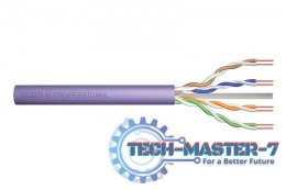 Kabel teleinformatyczny instalacyjny kat.6, U/UTP, Eca, drut, AWG 24/1, PVC, 305m, fioletowy, karton