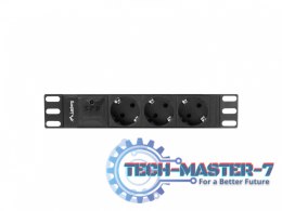 Listwa zasilająca Rack PDU 10 cali 1U 3x Schuko 2m 10A czarna C14