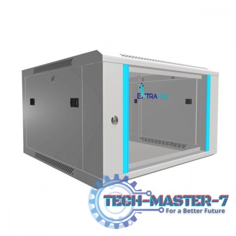 Szafka wisząca rack 6U 600x600 szara szklane drzwi Szafka wisząca rack 6U 600x600 szara szklane drzwi