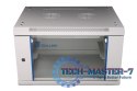 Szafka wisząca rack 6U 600x600 szara szklane drzwi