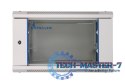 Szafka wisząca rack 6U 600x600 szara szklane drzwi