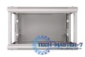 Szafka wisząca rack 6U 600x600 szara szklane drzwi