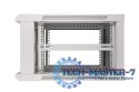 Szafka wisząca rack 6U 600x600 szara szklane drzwi