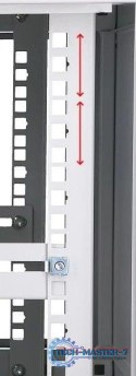Szafka wisząca rack 6U 600x600 szara szklane drzwi