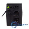 Zasilacz awaryjny UPS Line-Ineractive LCD, 600VA/360W, 1x12V/7Ah, AVR, 2xSCHUKO, USB, RJ11