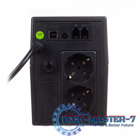Zasilacz awaryjny UPS Line-Ineractive LED, 600VA/360W, 1x12V/7Ah, AVR, 2xSCHUKO, USB, RJ11 Zasilacz awaryjny UPS Line-Ineractive LED, 600VA/360W, 1x12V/7Ah, AVR, 2xSCHUKO, USB, RJ11