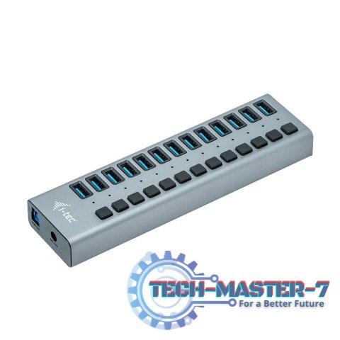 Hub USB3.0 z ładowaniem, 13 portów, zasilacz 60W